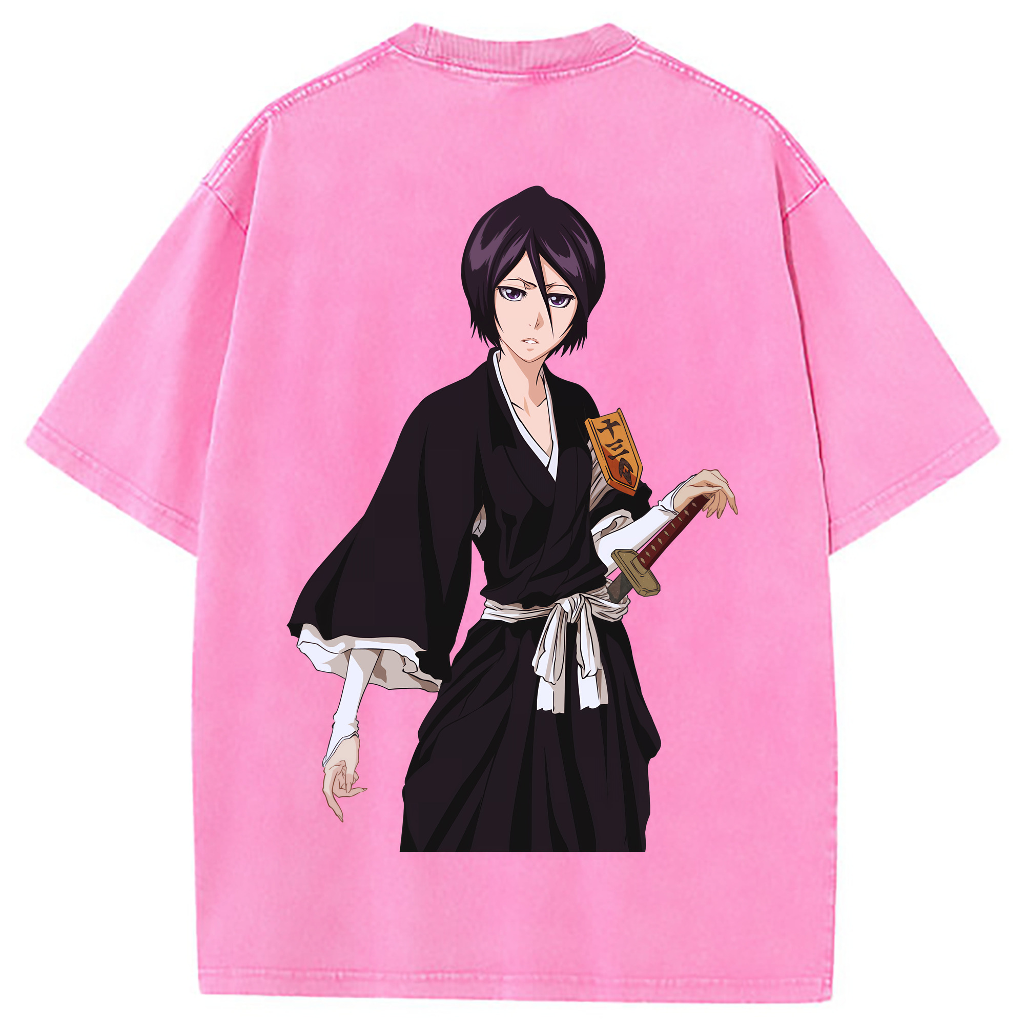 （画像用） ブリーチ 朽木ルキア BLEACH Kuchiki Rukia 綿100% ヴィンテージ風 半袖Tシャツ（背面プリント）